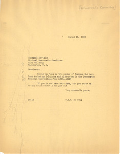 Letter from W. E. B. Du Bois to Democratic National Committee