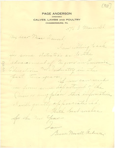 Letter from Bessie Mossell Anderson to Jessie Redmon Fauset