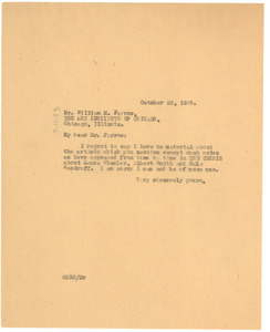 Letter from W. E. B. Du Bois to William M. Farrow