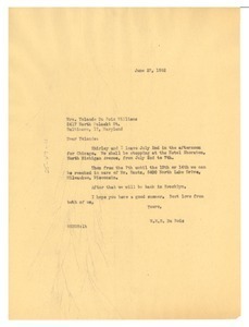 Letter from W. E. B. Du Bois to Yolande Du Bois Williams