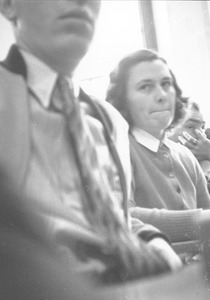 Barbara Bemis listening in a classroom