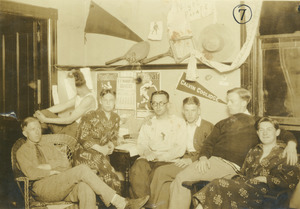 Men relaxing in North College dormitory