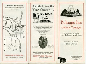 Rohunta Inn and Colony Cottages on the shores of the beautiful Lake Rohunta, Athol, Mass.