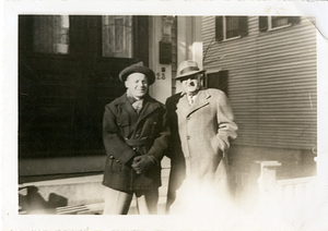 Manny Dias with friend in winter clothes