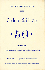 John Silva's Golden Jubilee event pamphlet