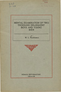 Mental examination of two thousand delinquent boys and young men