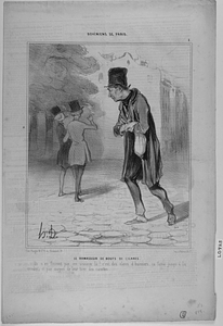 Le RAMASSEUR DE BOUTS DE CIGARES. Ils n'en finiront pas ces oiseaux là! c'est des clercs d'huissiers, ça fume jusqu'à la cendre, et pas moyen de leur tirer des carottes.