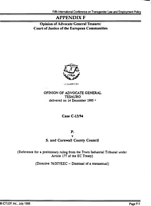 Appendix F: Opinion of Advocate General Tesauro: Court of Justice of the European Communities