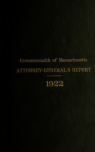 Report of the attorney general for the year ending January 17, 1923