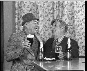 Lester Tumilty (local character) and Victor Degans drinking in a Downpatrick pub