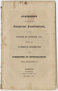 A statement of the affairs of the Amherst Institution, on the fourth of October, 1824