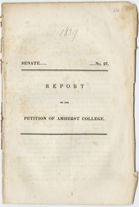Report on the petition of the Trustees of Amherst College, Senate No. 27