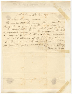 Experience Porter letter of recommendation regarding Henry Augustus Bridgman, 1818 December 5