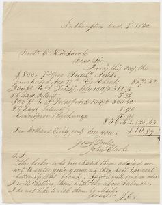 John Clarke letter to Edward Hitchcock, 1862 December 3