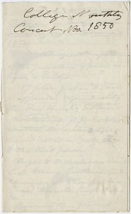 Edward Hitchcock sermon notes, 1850 November