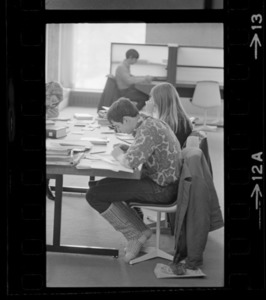 Photographs of patrons in Frost Library, 1971 January 8