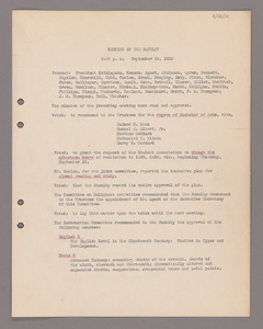 Amherst College faculty meeting minutes 1922/1923