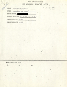Citywide Coordinating Council daily monitoring report for Hyde Park High School by Marilee Wheeler, 1975 November 26