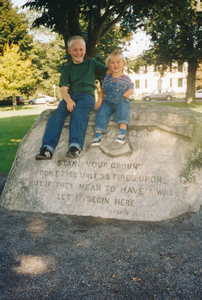 My children on the Battle Green in August 2003