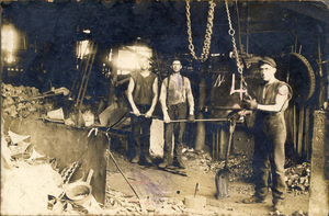 Workers at the foundry on Water Street