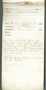 Tewksbury Almshouse Intake Record: Anderson, James