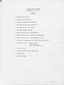 Tsongas Staff Meeting Agenda