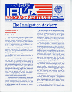 The Immigration Advisory, Volume 1, Number 1