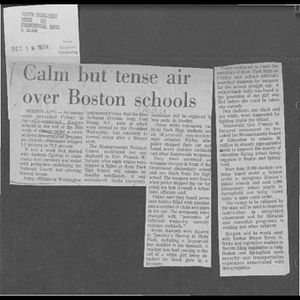 Calm but tense air over Boston schools.