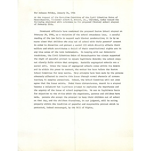 Press release, January 24, 1964.