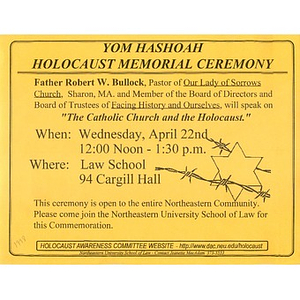 Yom Hashoah Holocaust Memorial Ceremony, 1998.