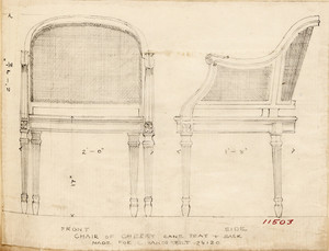 "Chair of Cherry Cane Seat & Back"