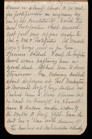 Thomas Lincoln Casey Notebook, October 1890-December 1890, 84, of Alexandria. Rep Coggswall
