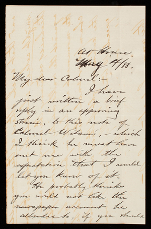 Bernard R. Green to Thomas Lincoln Casey, May 4, 1888