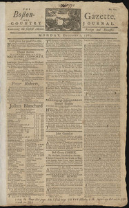 The Boston-Gazette, and Country Journal, 7 December 1767