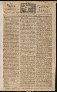 The Boston-Gazette, and Country Journal, 29 August 1768