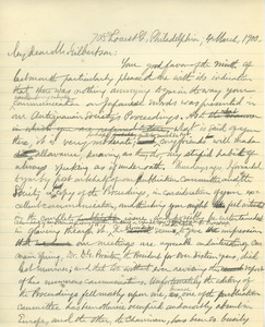 Letter from Benjamin Smith Lyman to Edward Gilbertson