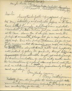 Letter from Benjamin Smith Lyman to Henry C. Mercer