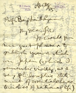 Letter from William Torrey Harris to Benjamin Smith Lyman