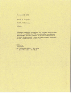 Memorandum from Mark H. McCormack to William H. Carpenter