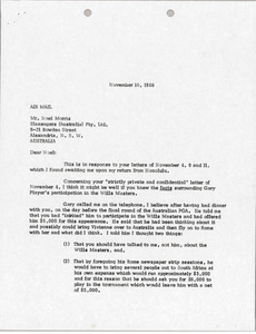 Letter from Mark H. McCormack to Noel Morris