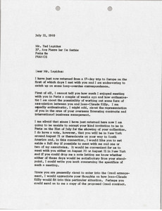 Letter from Mark H. McCormack to Ted Lapidus