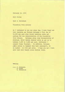 Memorandum from Mark H. McCormack to Phil Pilley