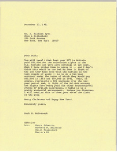 Letter from Mark H. McCormack to J. Richard Ryan