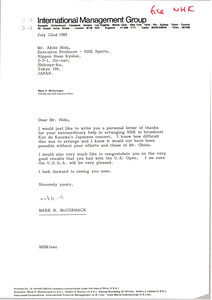 Letter from Mark H. McCormack to Akito Hida