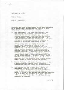 Memorandum from Mark H. McCormack to Hughes Norton