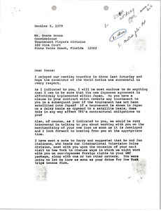 Letter from Mark H. McCormack to Deane Beman