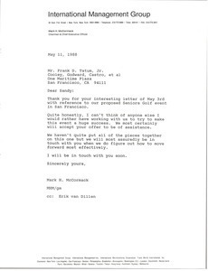 Letter from Mark H. McCormack to Frank D. Tatum