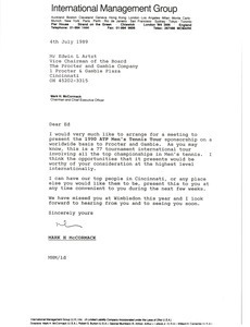 Letter from Mark H. McCormack to Edwin L. Artzt