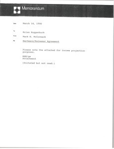 Memorandum from Mark H. McCormack to Brian Roggenburk