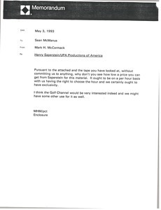 Memorandum from Mark H. McCormack to Sean McManus
